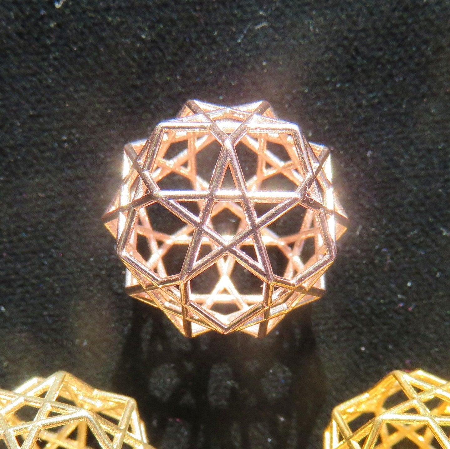 Solar Pentagram 3D magical pendant ※ 3D printed Sacred Geometry Jewelry ※ Phi ratio golden mean Dodecahedron