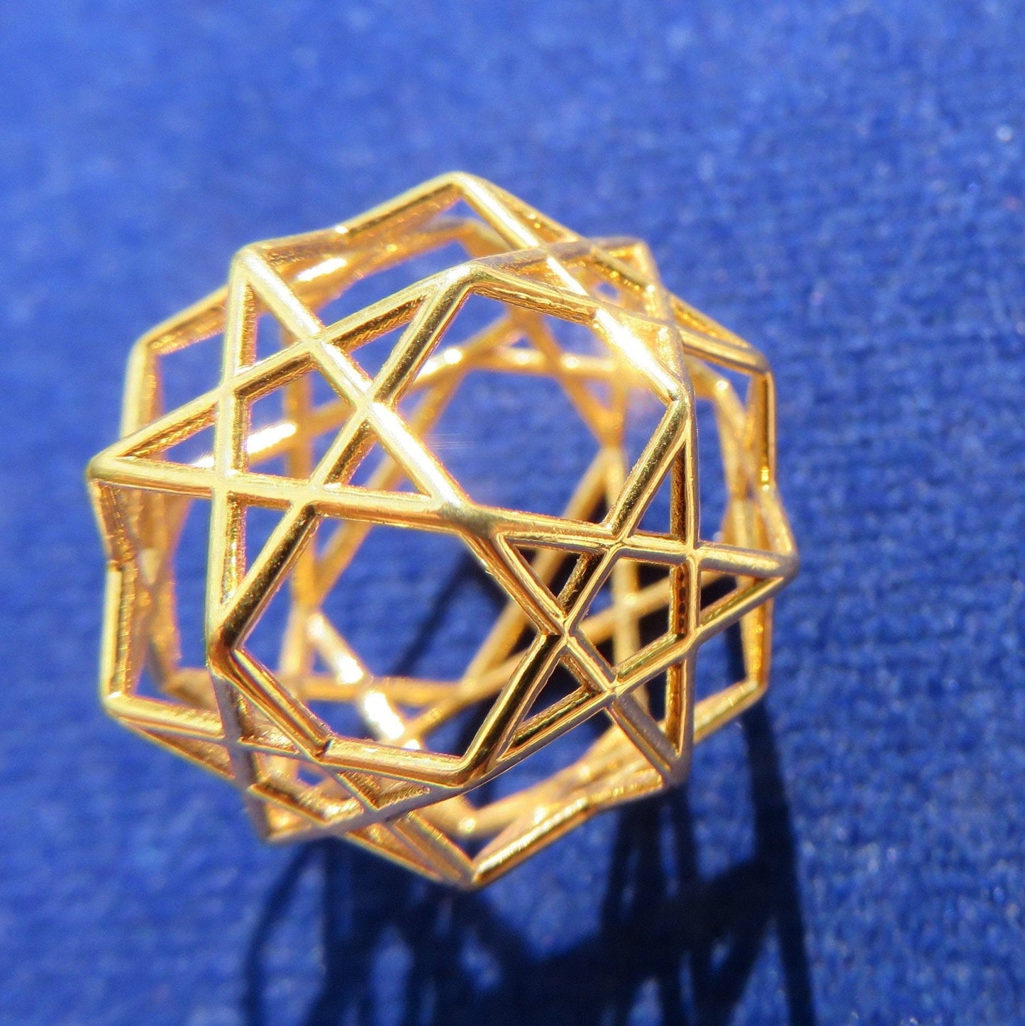 Solar Pentagram 3D magical pendant ※ 3D printed Sacred Geometry Jewelry ※ Phi ratio golden mean Dodecahedron