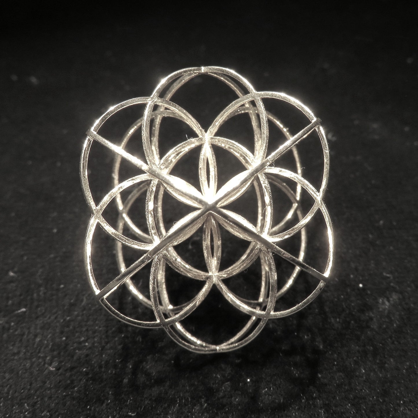 Seed of Life 3D 22mm ※ etheric Sacred Geometry gift, fine 3D printed pendant or Earrings