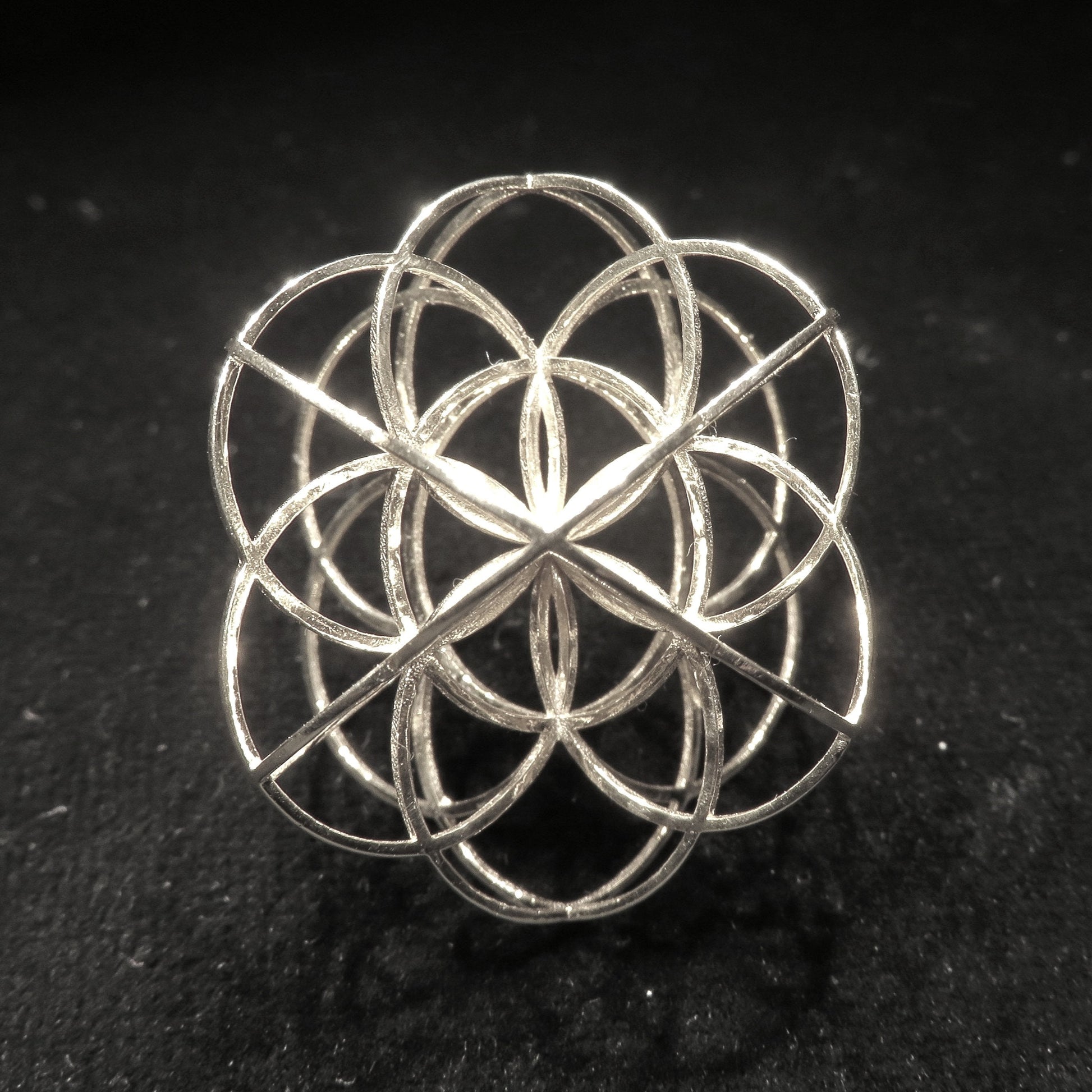 Seed of Life 3D 22mm ※ etheric Sacred Geometry gift, fine 3D printed pendant or Earrings