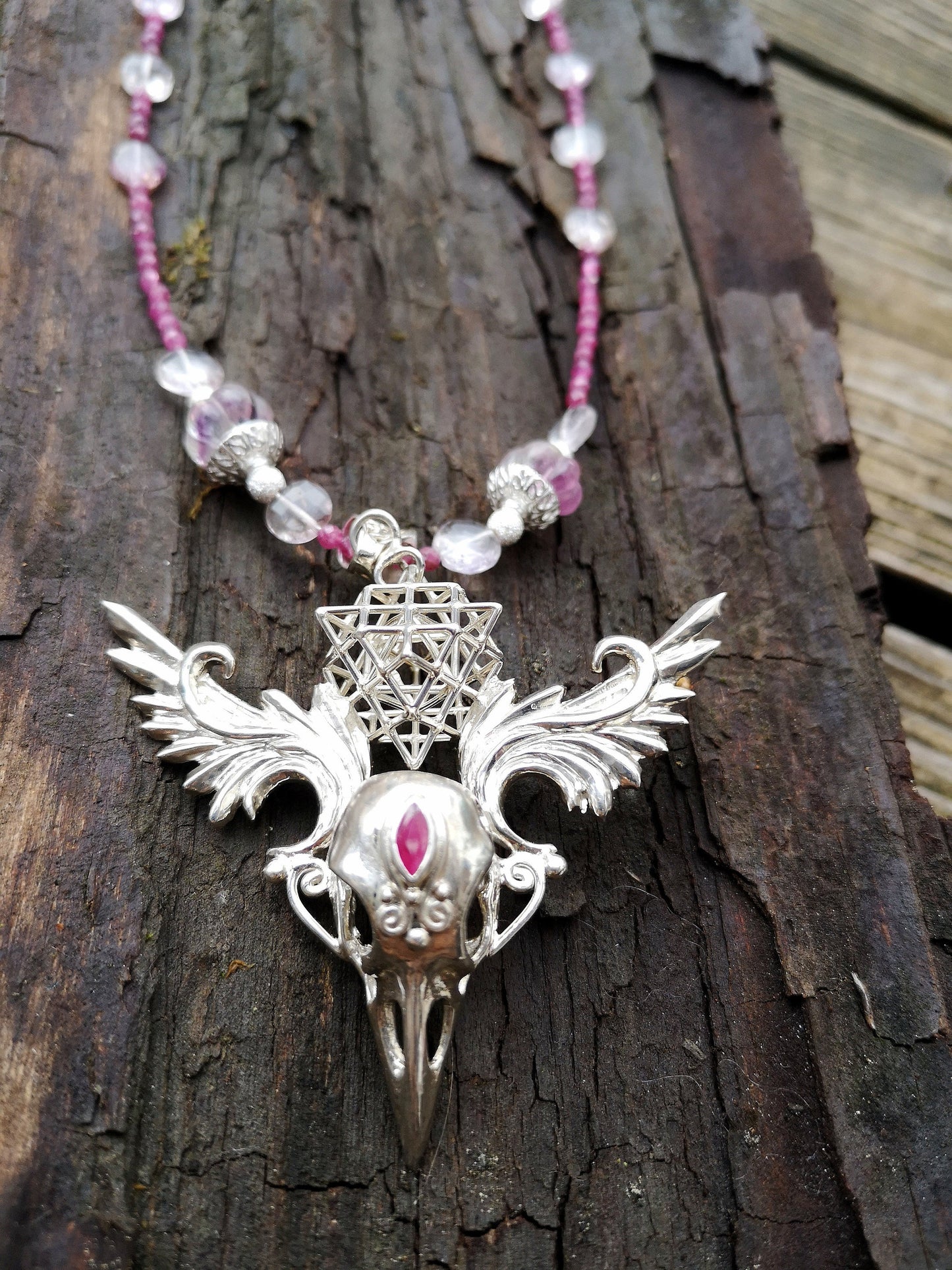 Royal Goddess Statement Jewelry ※ Terra Prana Raven Amulet Sterling Silver