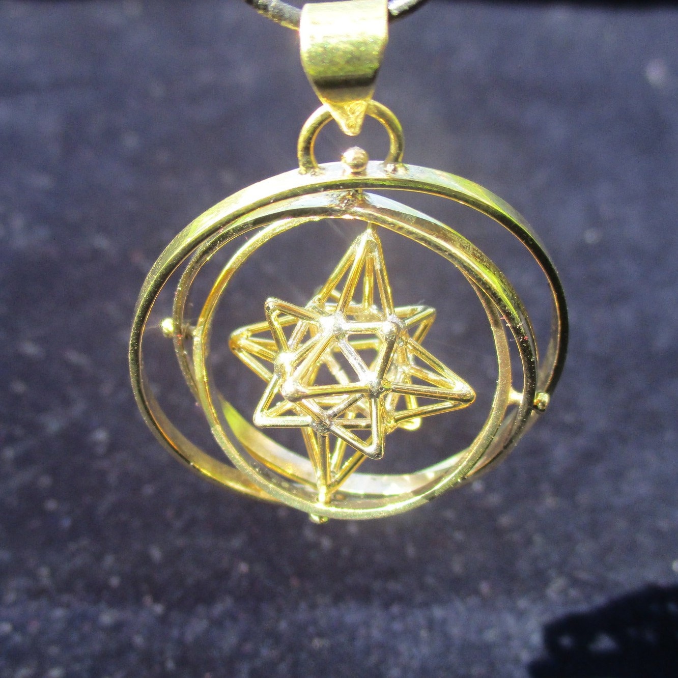 Heart Star 3D SPIN pendant ※ Sacred Geometry Jewelry in Gold, Silver or Brass