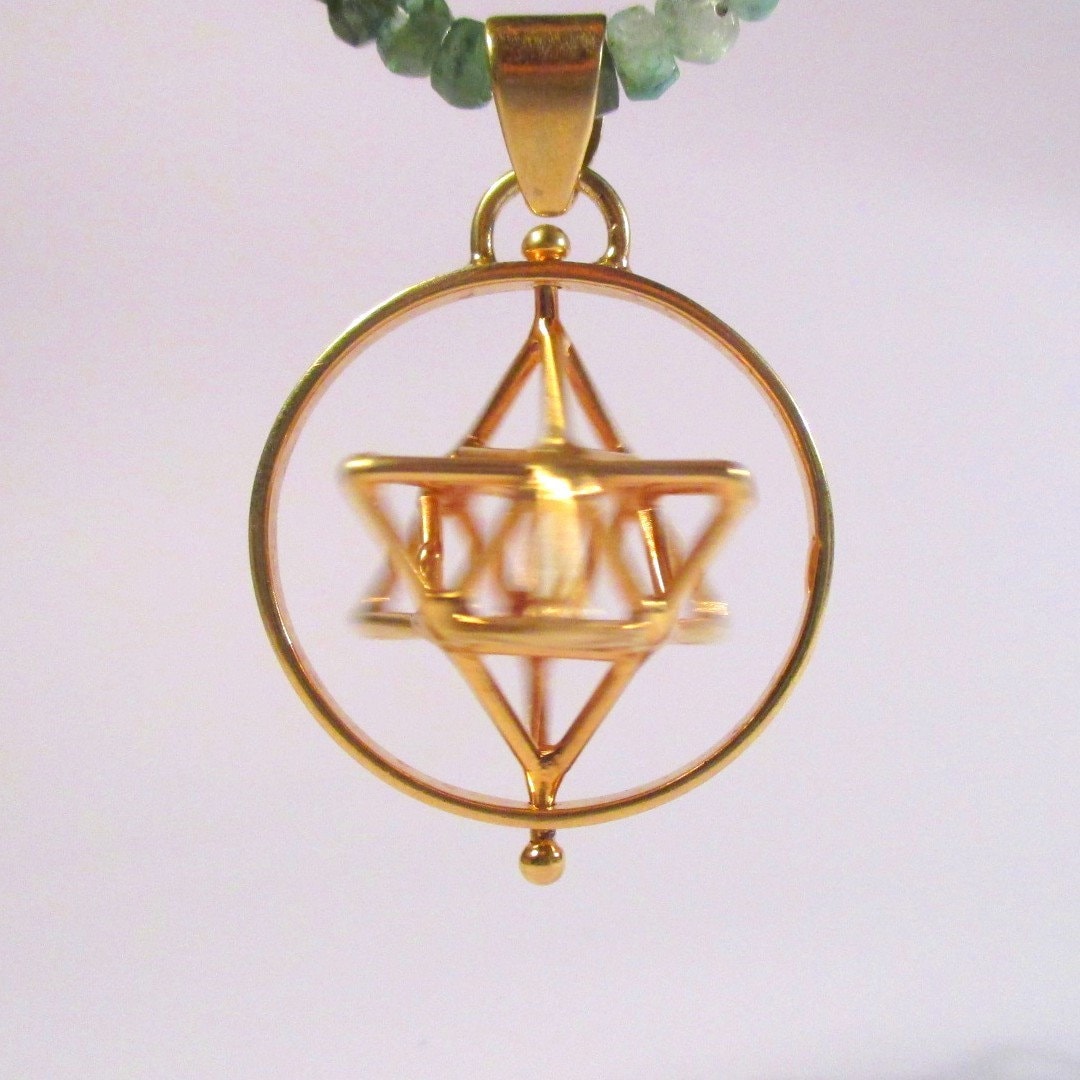 MerKaBa Star Tetrahedron pendant - Sacred Geometry 3D Gold or Silver Jewelry