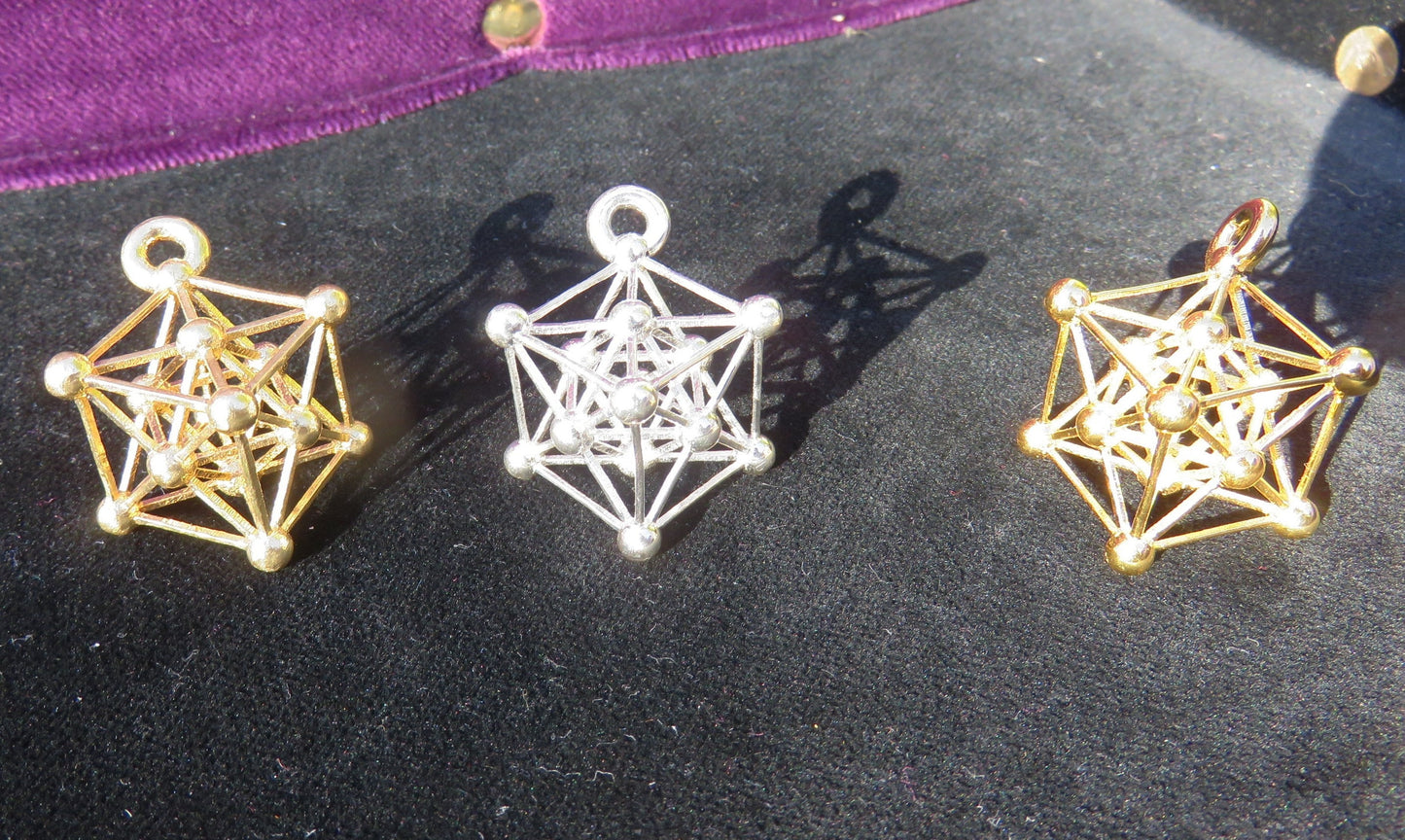 Metatrons Cube 3D ※ Gold Silver Sacred Geometry Jewelry