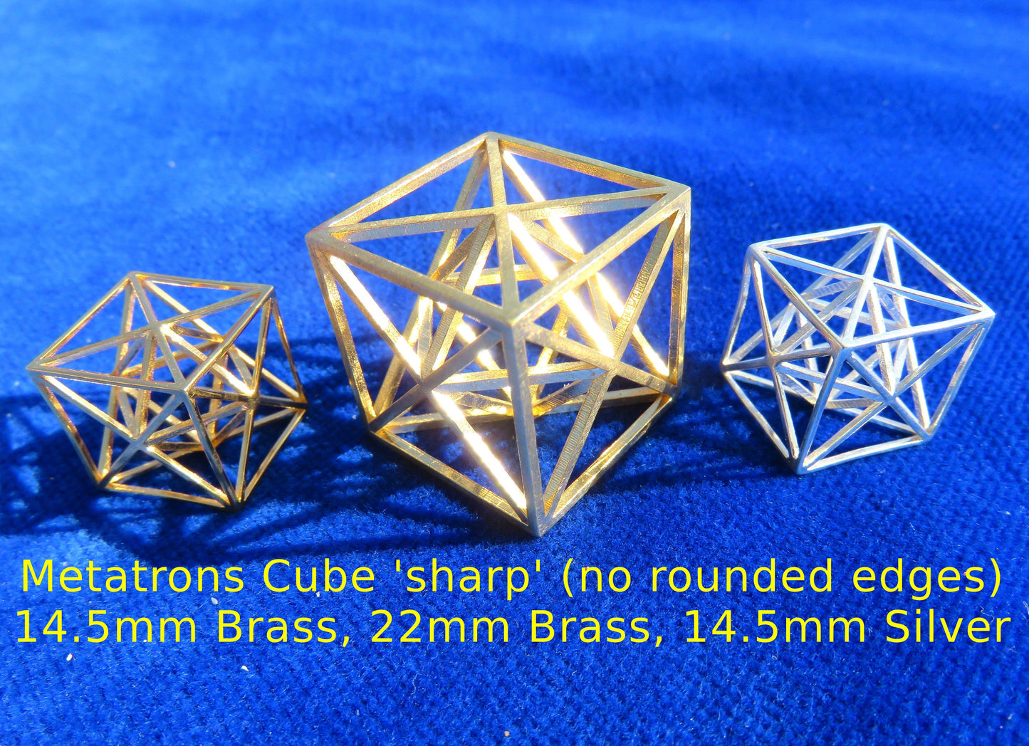 Metatrons Cube 3D ※ 925 Sterling Silver Gold Sacred Geometry pendant