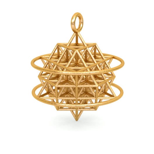 64 Tetrahedron Grid: Flower of Life 3D printed Jewelry