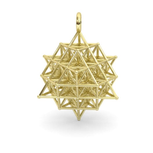 64 Tetrahedron Grid: Flower of Life 3D printed Jewelry