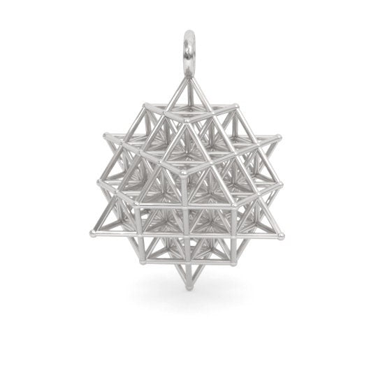 64 Tetrahedron Grid: Flower of Life 3D printed Jewelry
