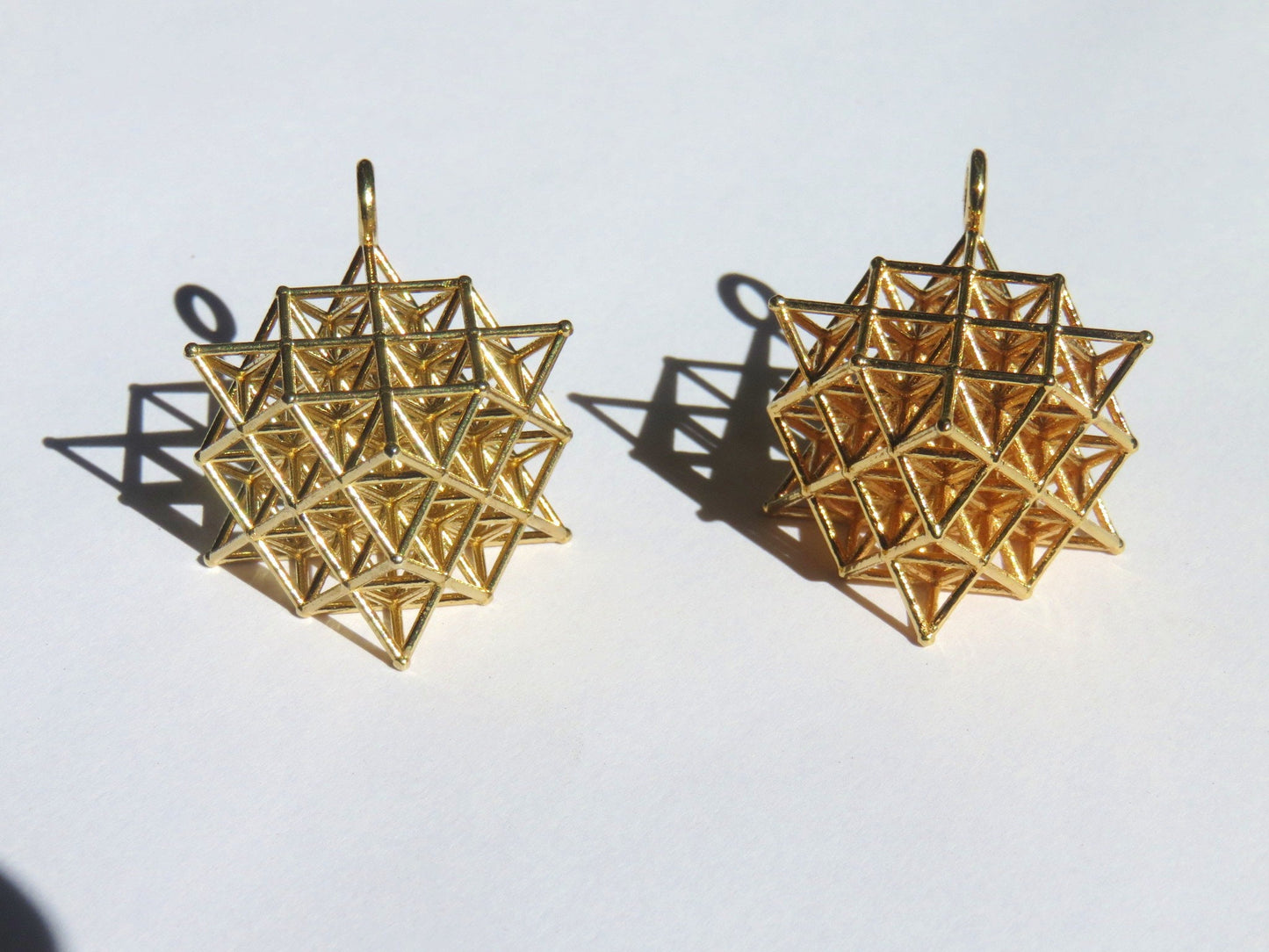 64 Tetrahedron Grid: Flower of Life 3D printed Jewelry