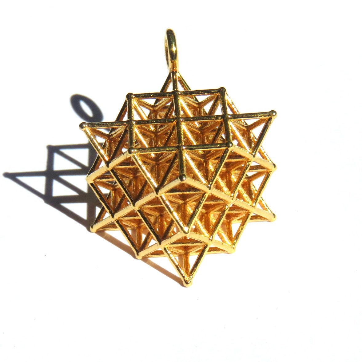 64 Tetrahedron Grid: Flower of Life 3D printed Jewelry