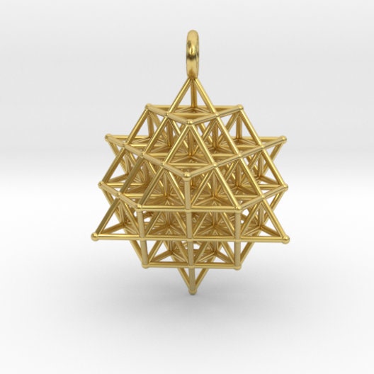 64 Tetrahedron Grid: Flower of Life 3D printed Jewelry