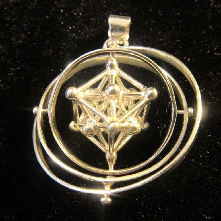 Metatrons Cube 3D SPIN pendant ※ Sacred Geometry Jewelry [m2o]
