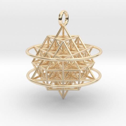 64 Tetrahedron Grid: Flower of Life 3D printed Jewelry