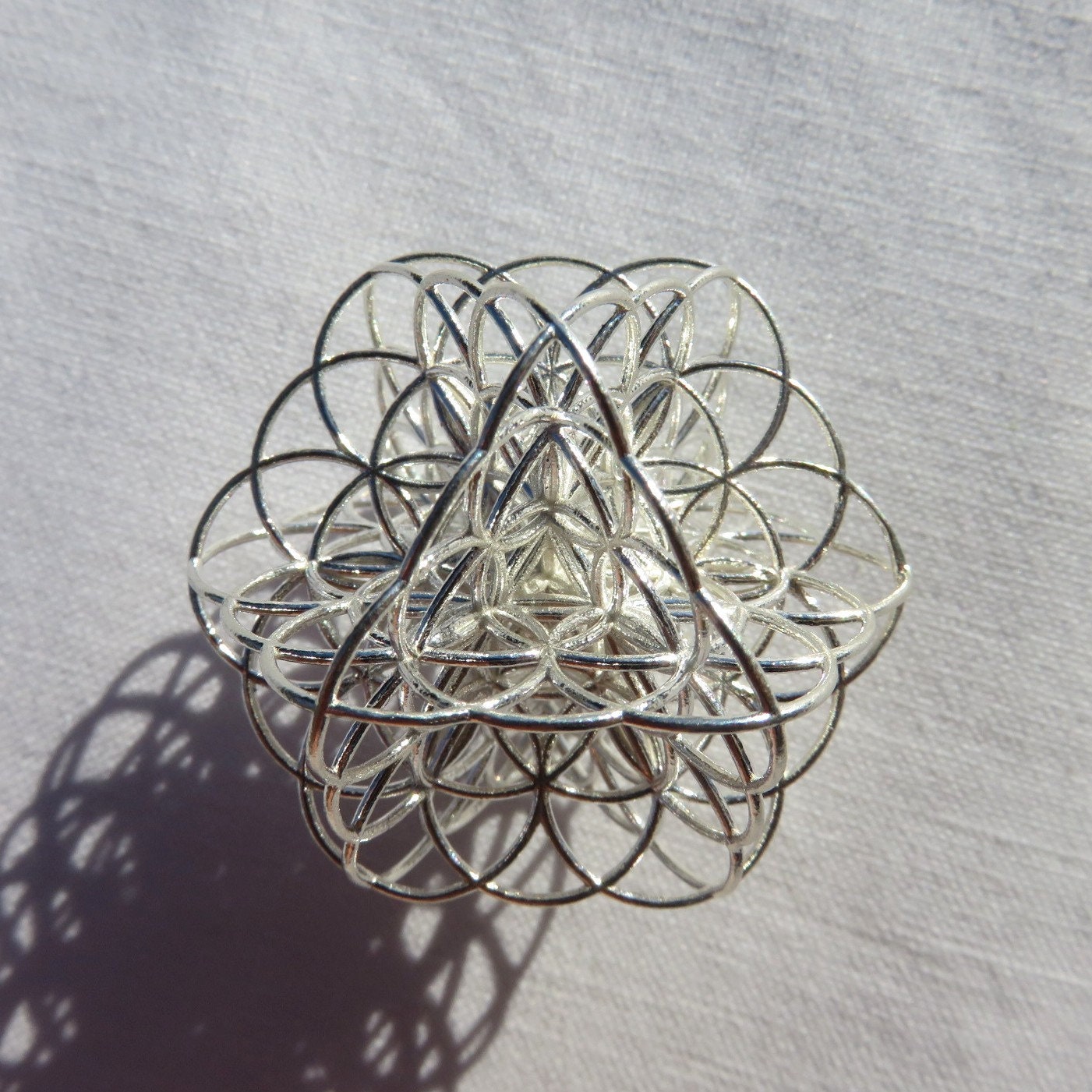 3D Flower of Life Pendant • unique Sacred Geometry Necklace • 3Dprinted Spiritual Jewelry Gift: Gold, Silver, Brass, Bronze, Copper, Vermeil
