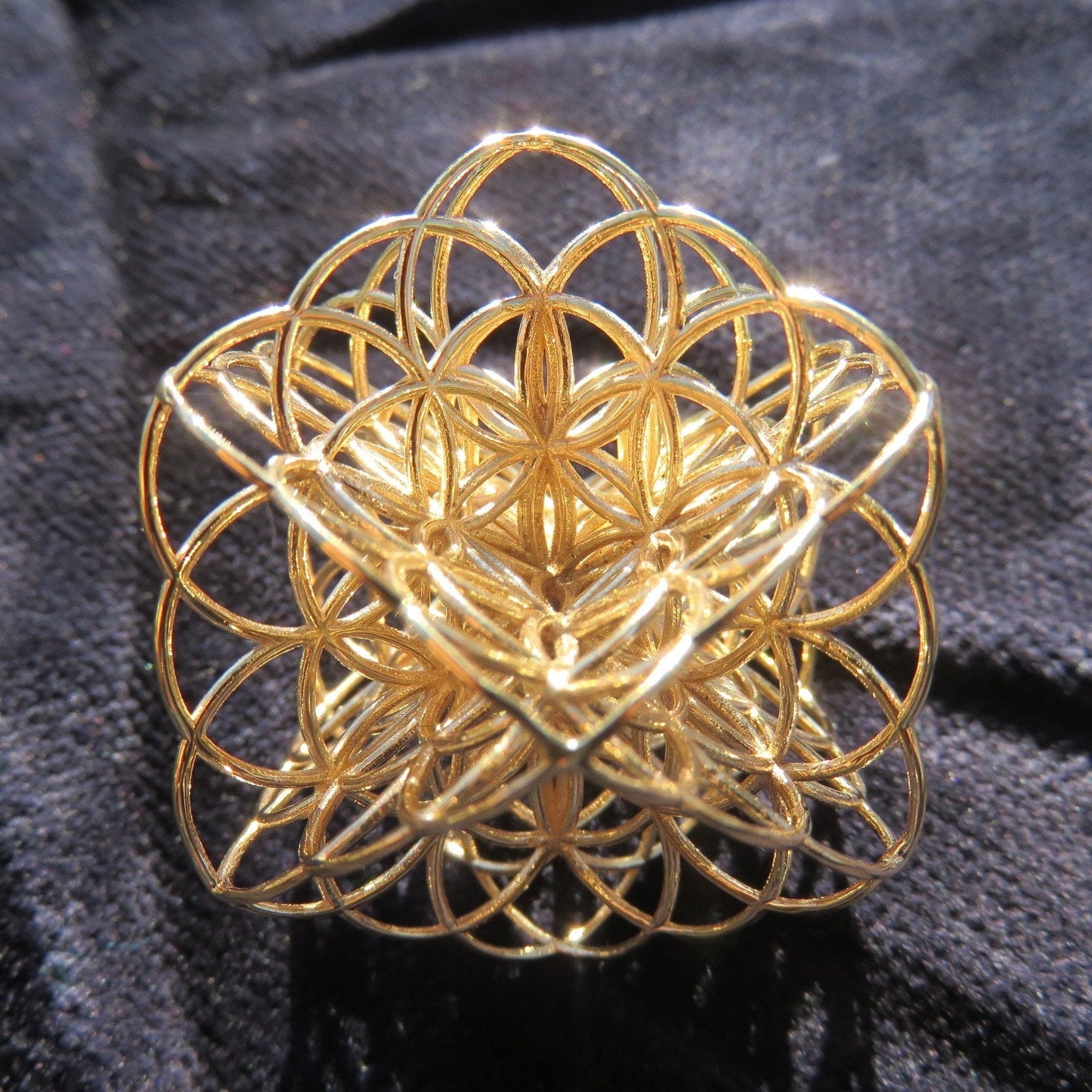 3D Flower of Life Pendant • unique Sacred Geometry Necklace • 3Dprinted Spiritual Jewelry Gift: Gold, Silver, Brass, Bronze, Copper, Vermeil