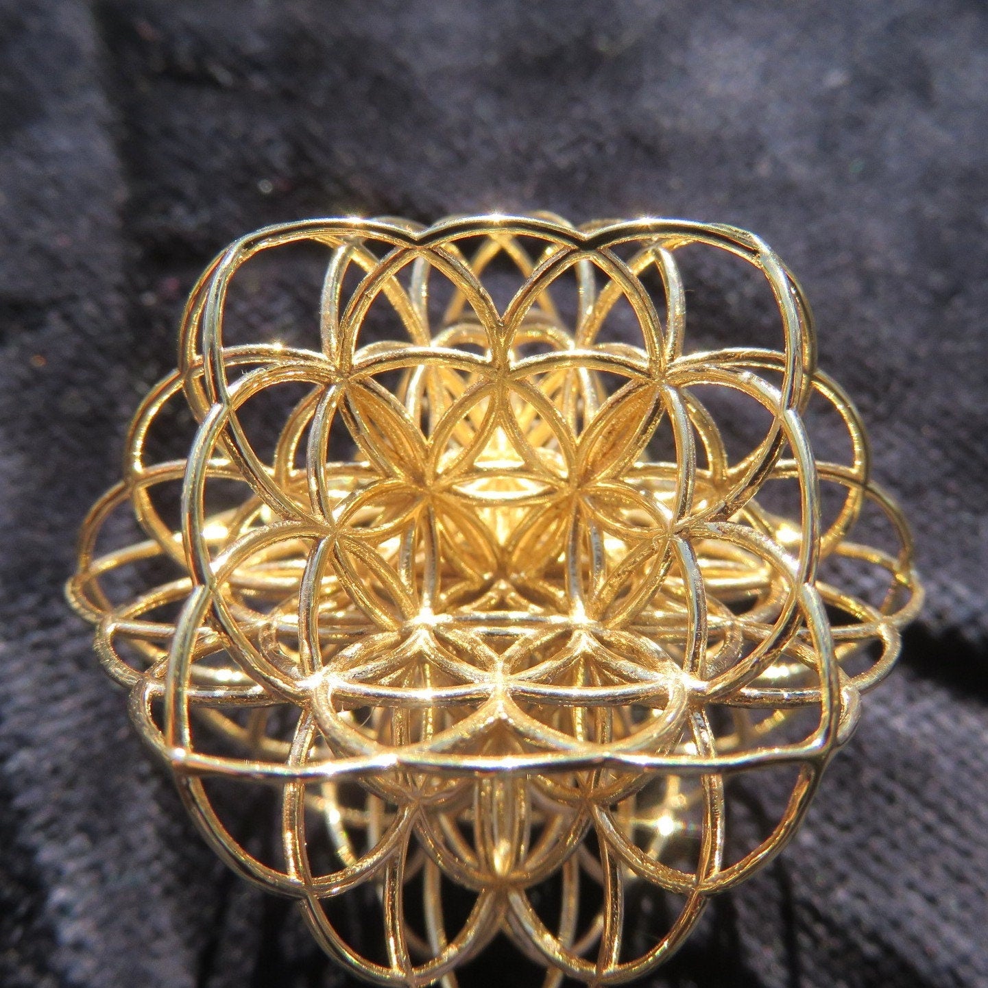 Flower of Life Necklace 3D • Sacred Geometry Pendant • Sterling Silver / Gold Jewelry • Spiritual & Healing Gift