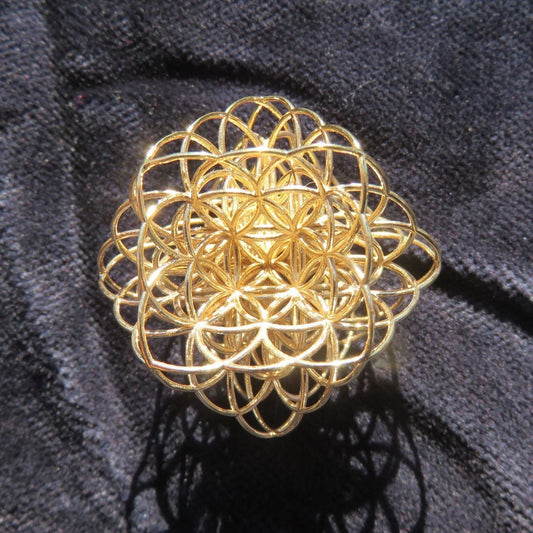 Flower of Life Necklace 3D • Sacred Geometry Pendant • Sterling Silver / Gold Jewelry • Spiritual & Healing Gift