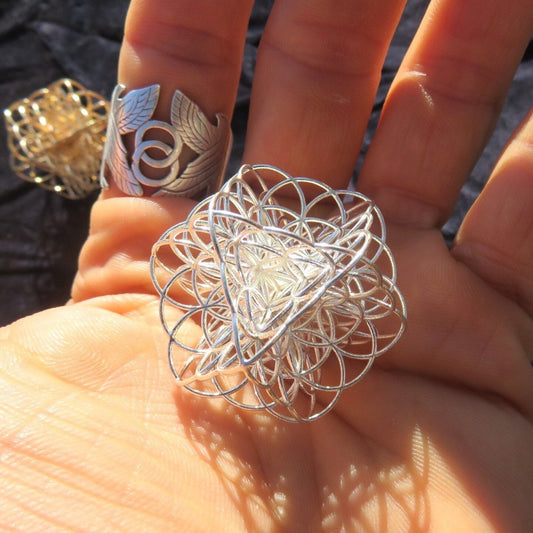 3D Flower of Life Pendant • unique Sacred Geometry Necklace • 3Dprinted Spiritual Jewelry Gift: Gold, Silver, Brass, Bronze, Copper, Vermeil