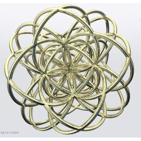 Seed of Life 3D 22mm ※ etheric Sacred Geometry gift, fine 3D printed pendant or Earrings