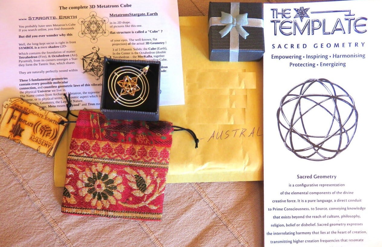 Solar Spirit Star Spinner Jewelry, Gold + Silver pendant ※3D Sacred Geometry Jewelry gift