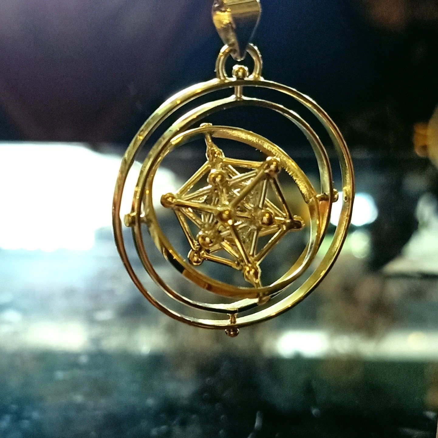 Metatrons Cube 3D Spinner pendant ※ Sacred Geometry Jewelry [m2o]