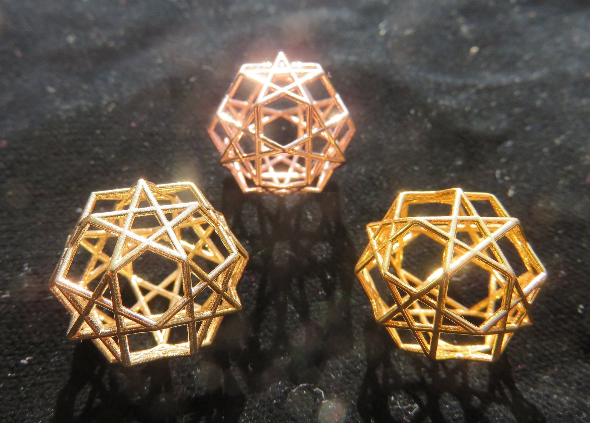 Solar Pentagram 3D magical pendant ※ 3D printed Sacred Geometry Jewelry ※ Phi ratio golden mean Dodecahedron