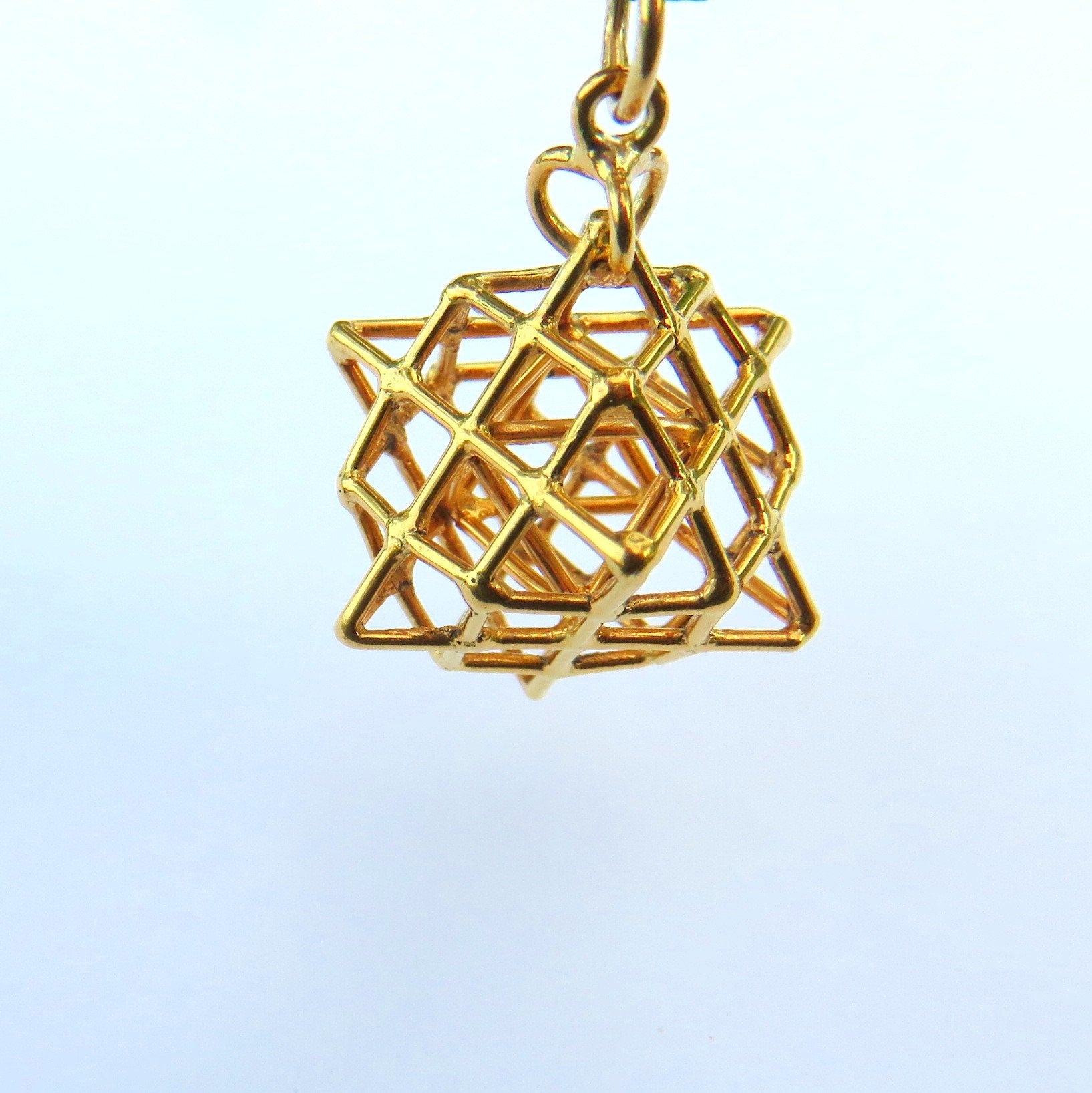 Sacred Geometry Master Jewelry: Metatrons Cube + MerKaBa + 3D Vector Equilibrium - Silver, Copper, Brass or Gold-plated pendant