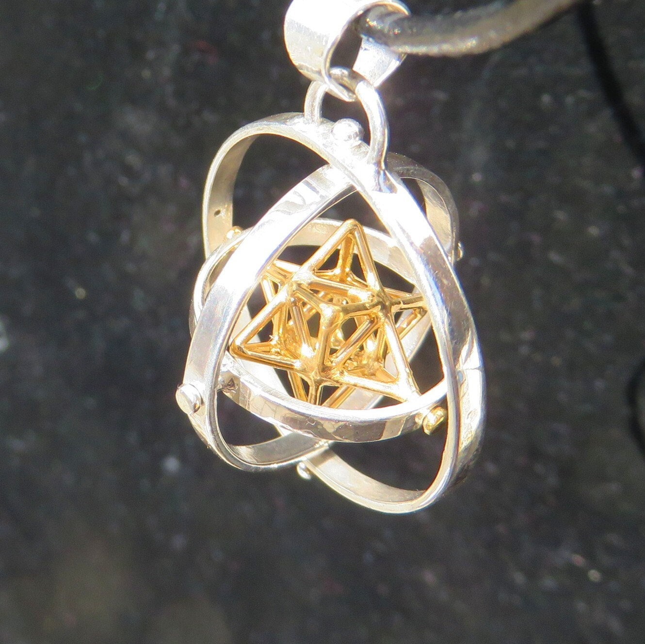 Tantric Star 3D-SPIN pendant or Earrings, 3D Sacred Geometry Jewelry [m2o]