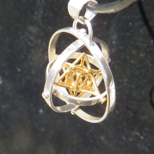 Tantric Star 3D-SPIN pendant or Earrings, 3D Sacred Geometry Jewelry [m2o]