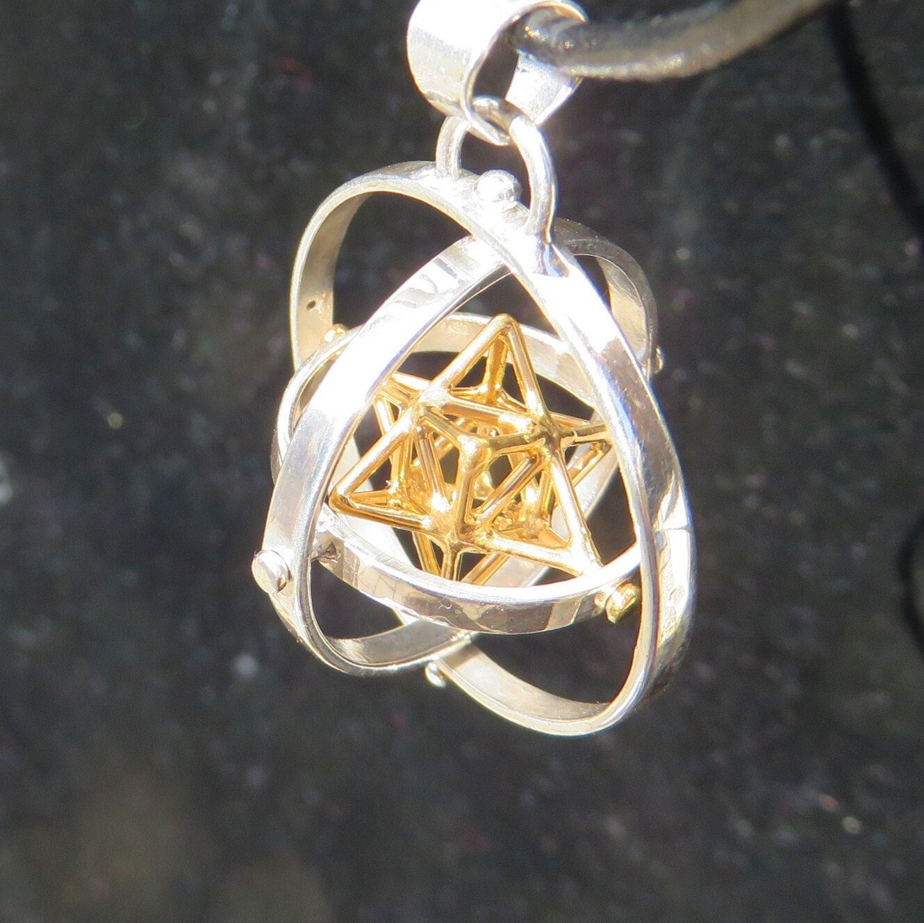 Tantric MerKaBa Star 3D-SPIN pendant or Earrings, 3D Sacred Geometry