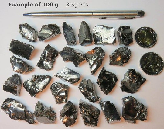 ELITE SHUNGITE: Noble Shungite Rocks = pure natural Crystals, Precious Shungite Water purification, Crystal Healing Stones, EMF Protection
