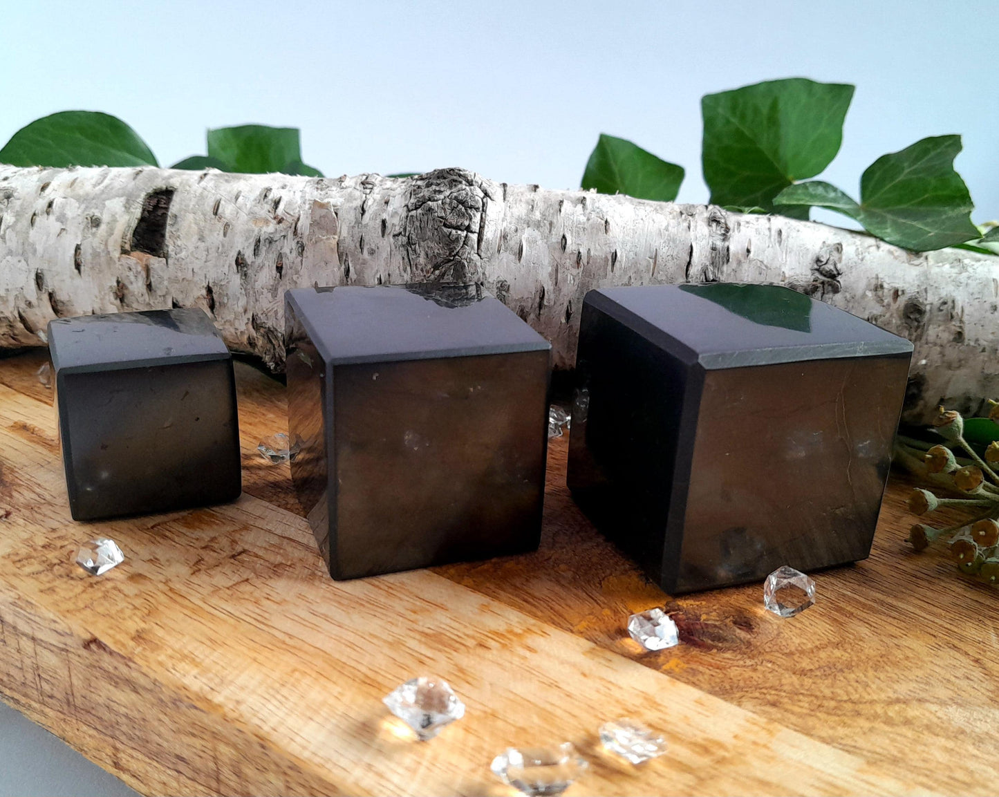 SILVER SHUNGITE Cubes 2 - 10 cm > EMF-Protection
