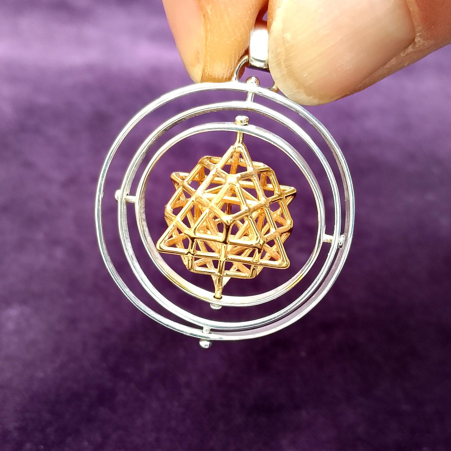 Sacred Geometry 3D-SPIN pendant - Tantric Terra Prana Cube ※ magical Jewelry gift