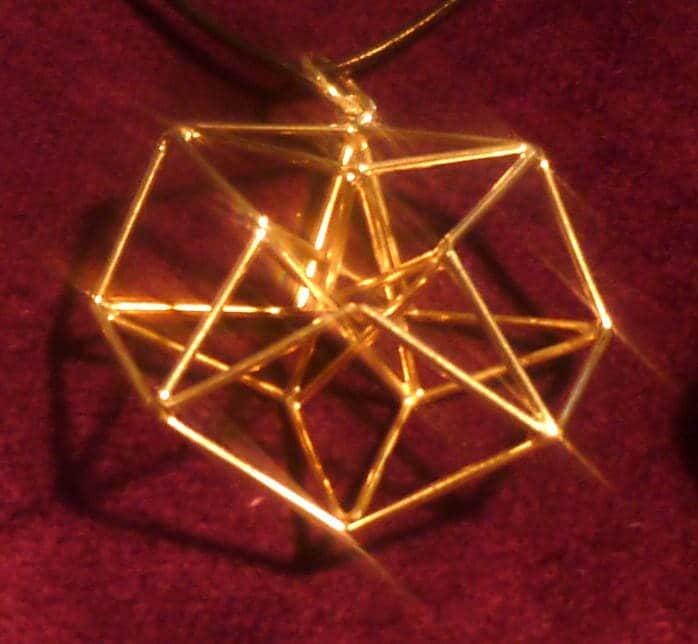 4D HyperCube Tesseract Earrings 3D Sacred Geometry Jewelry for Manifestation + Communication - in Silver / Gold / Brass / Copper