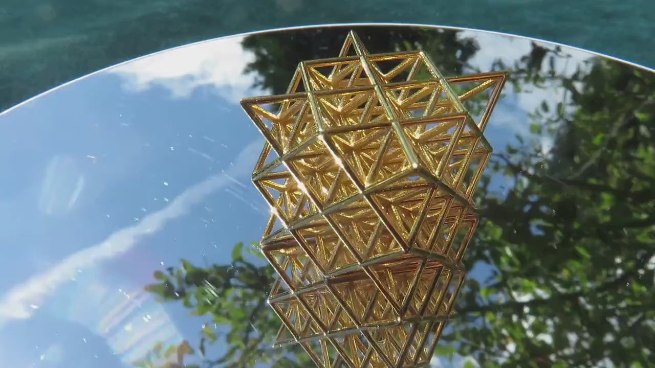 64 Tetrahedron Grid: Flower of Life 3D printed Jewelry