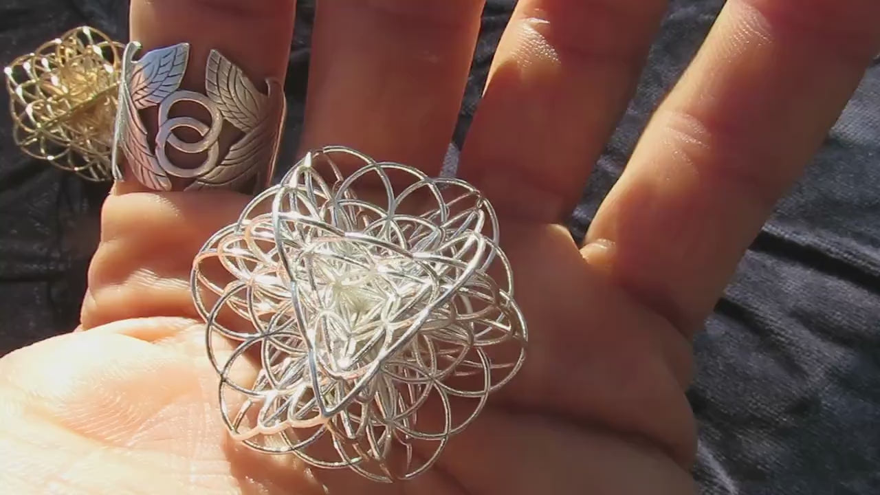3D Flower of Life Pendant • unique Sacred Geometry Necklace • 3Dprinted Spiritual Jewelry Gift: Gold, Silver, Brass, Bronze, Copper, Vermeil