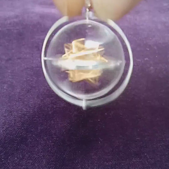 SOLAR Star 3D SPIN Sacred Geometry Pendant, Spinning Gold Jewelry, 3D Pentagram Magic