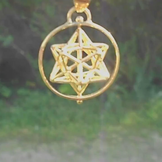 Solar Spirit Star Spinner Jewelry, Gold + Silver pendant ※3D Sacred Geometry Jewelry gift