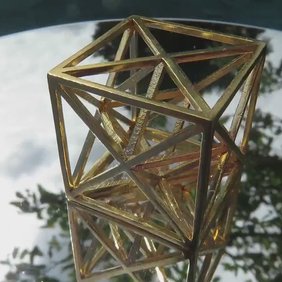 Metatrons Cube 3D ※ contains MerKaBa + Octahedron + Tantric Star; Brass Bronze Copper Silver Gold