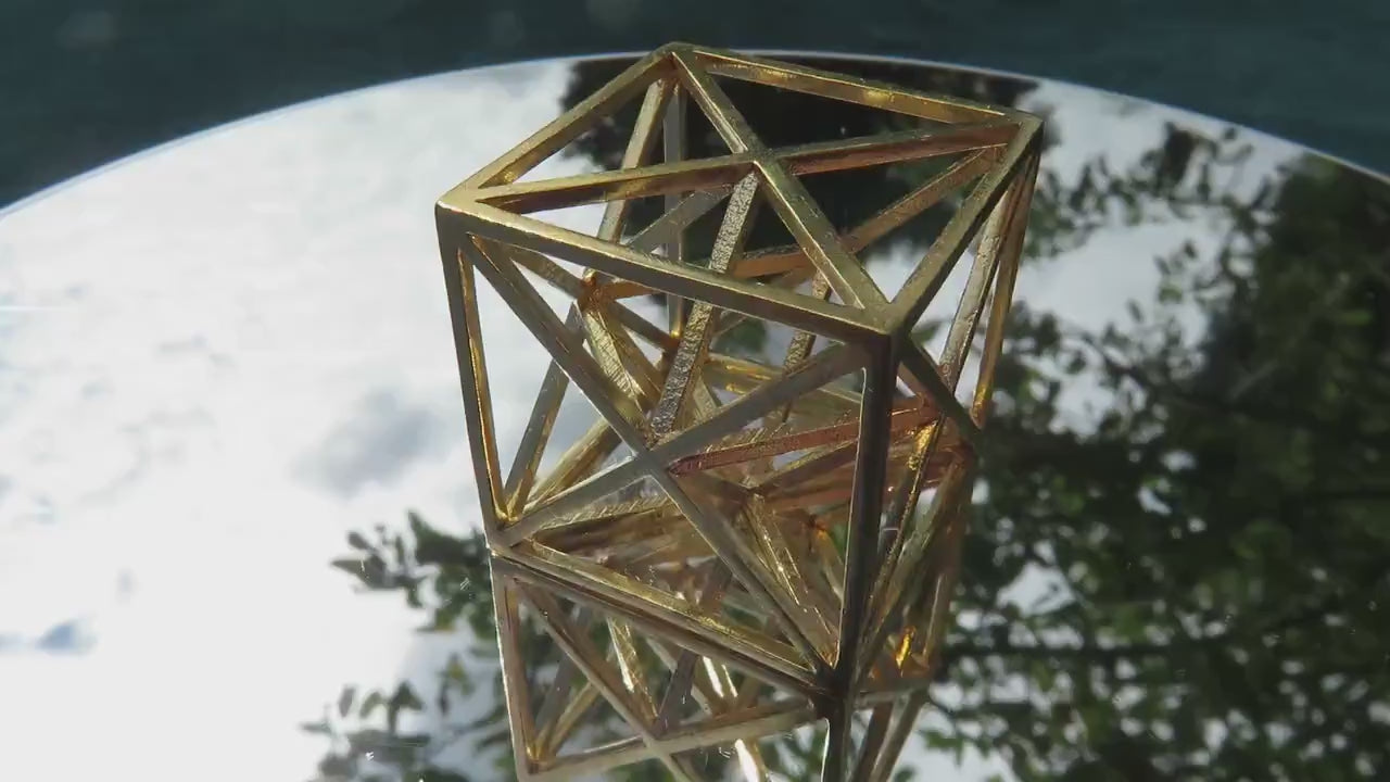 Metatrons Cube 3D ※ contains MerKaBa + Octahedron + Tantric Star; Brass Bronze Copper Silver Gold